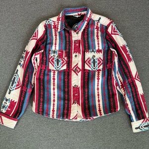 Women Black Arrow Tribal motorcycle jacket with inserts for padding.